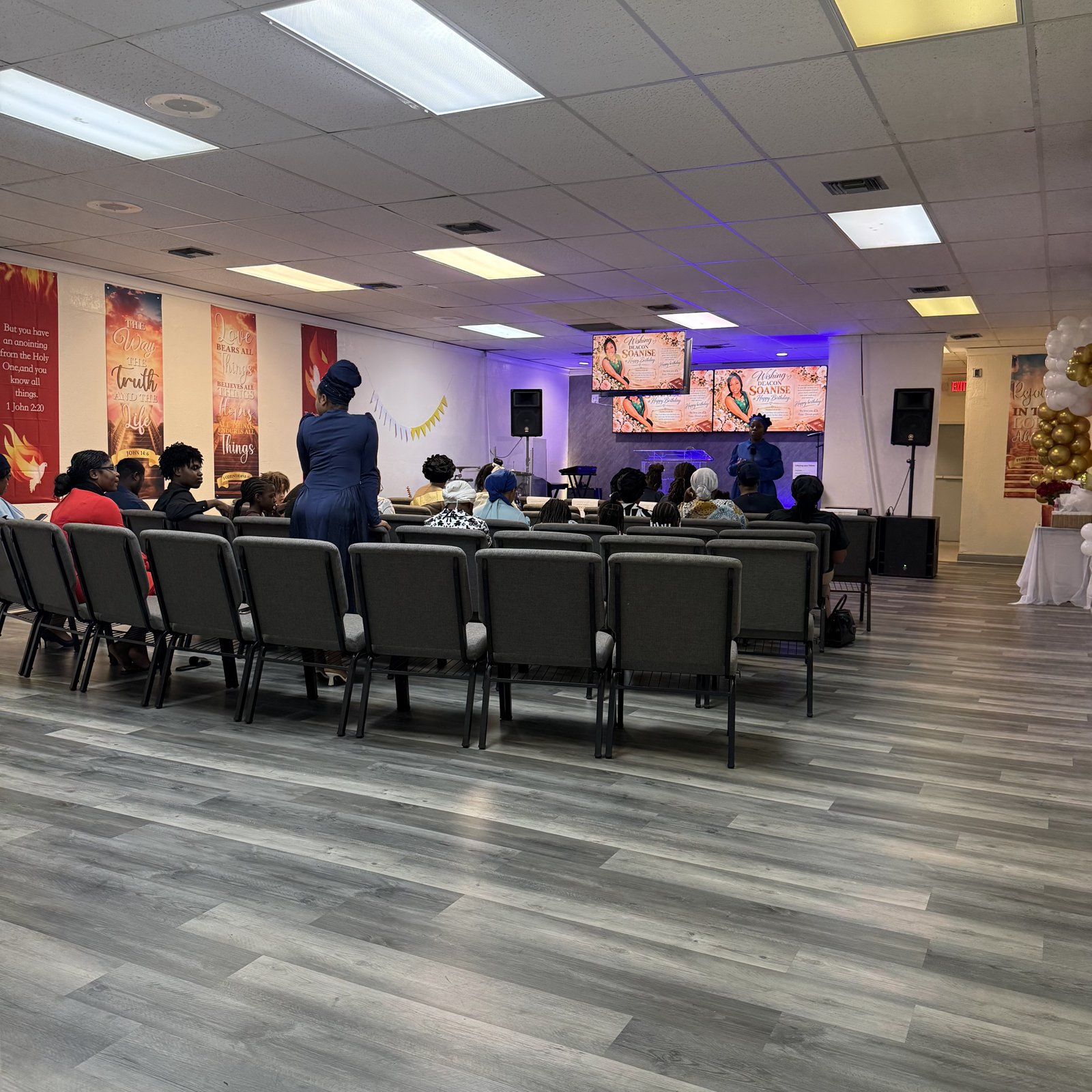 Solid Rock congregation gathered in the sanctuary