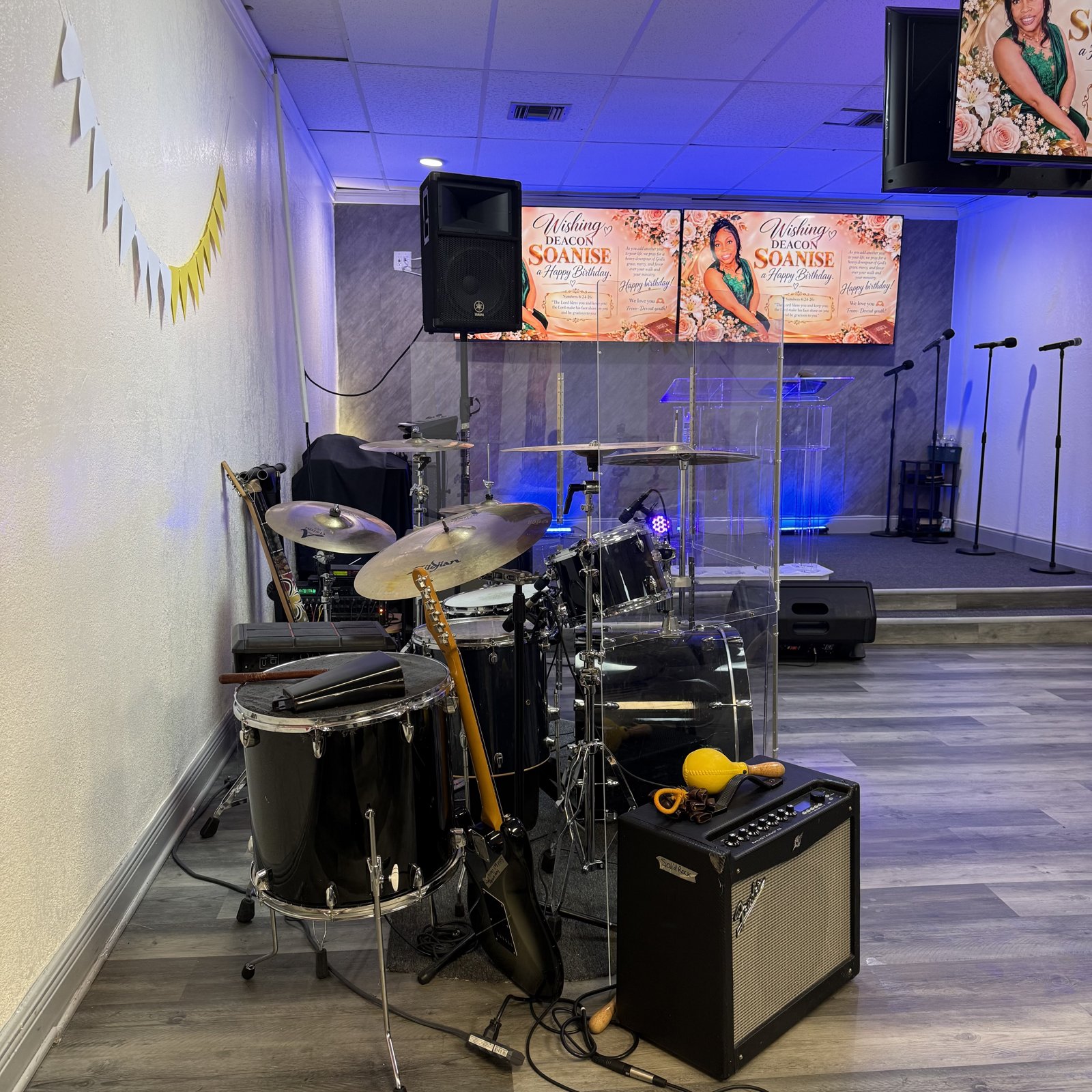 Worship platform and musical instruments